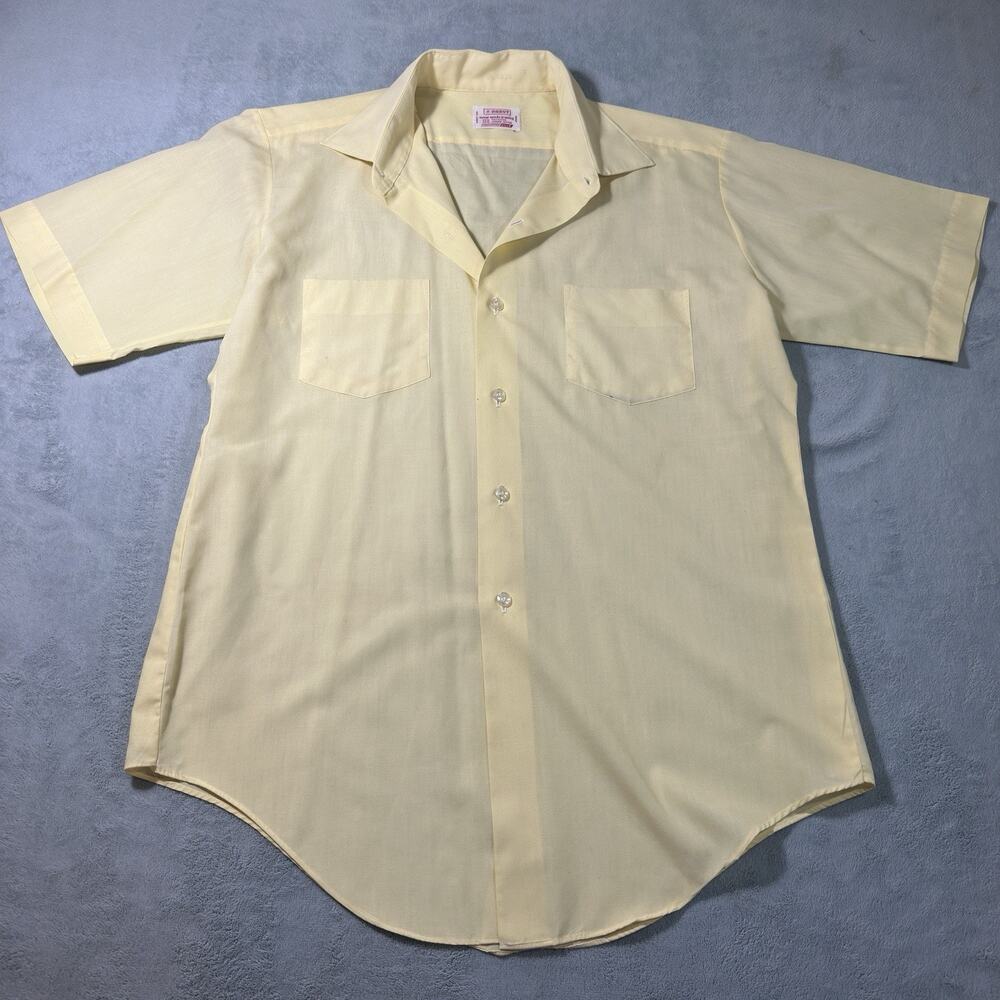 Vtg 50s 60s Brent Japan Sanforized Plus2 Button Up Shirt Mens Large Retro Sports
